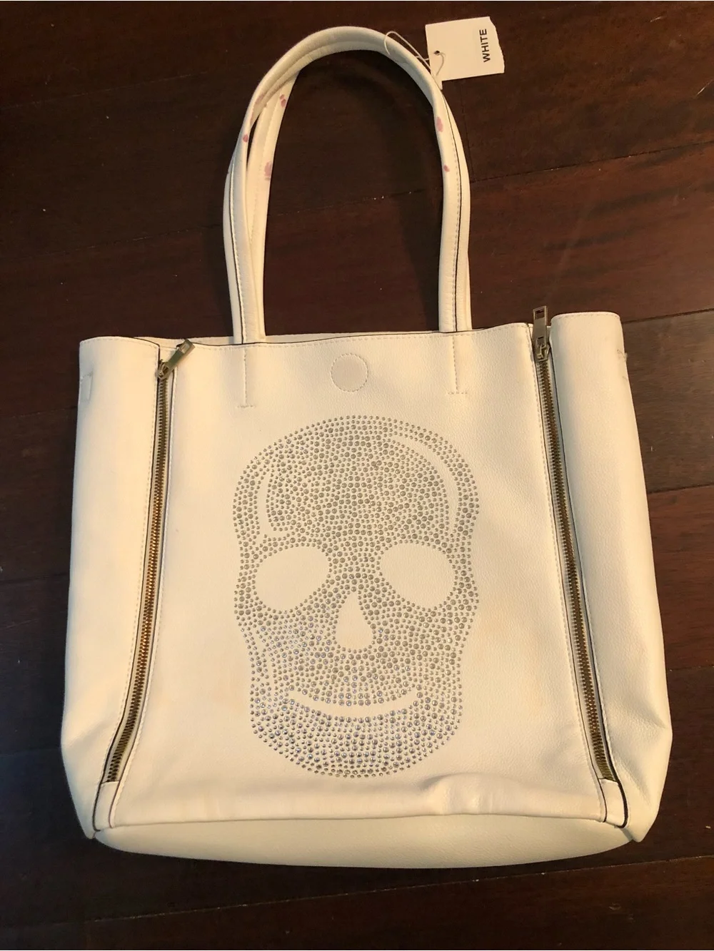 NWT Kimberley Model White Crystal Skull Tote & Crossbody Set Shoreditch - AS IS